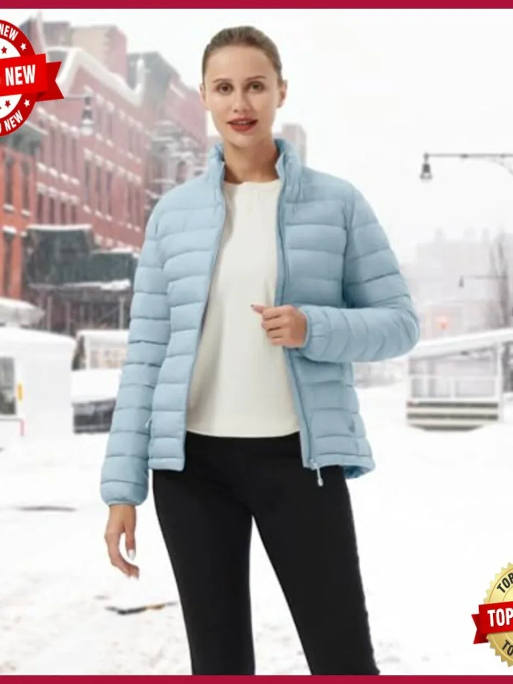Lightweight Packable Puffer Jacket Winter Quilted Coat Water-Repellent Insulated